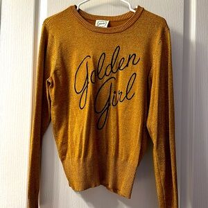 Sparkly gold Golden Girl sweater, size M